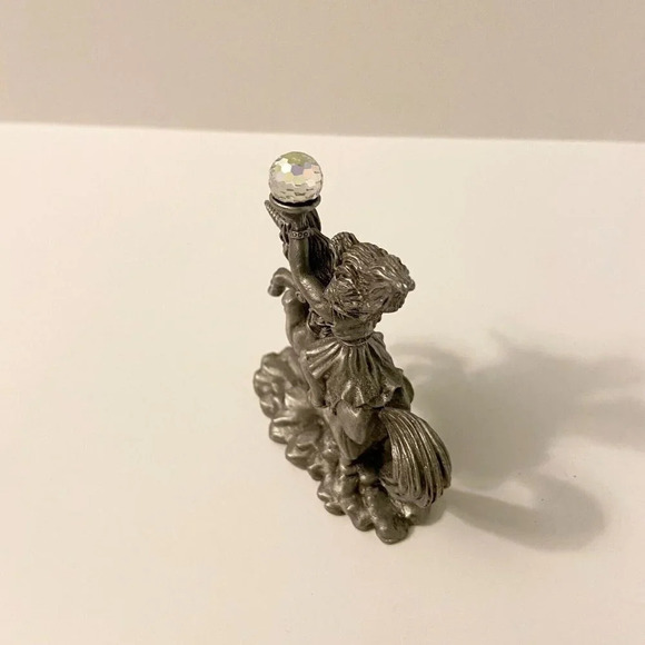 Vintage 1987 Spoontiques Pewter Unicorn Crystal Glass Sphere 3 Inch Figurine - Picture 11 of 12